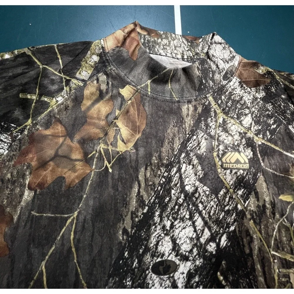 Vintage Y2K Realtree Camo Long Sleeve‎ Shirt Medium Hunting Mossy Oak Forest